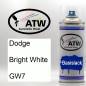 Preview: Dodge, Bright White, GW7: 400ml Sprühdose, von ATW Autoteile West.